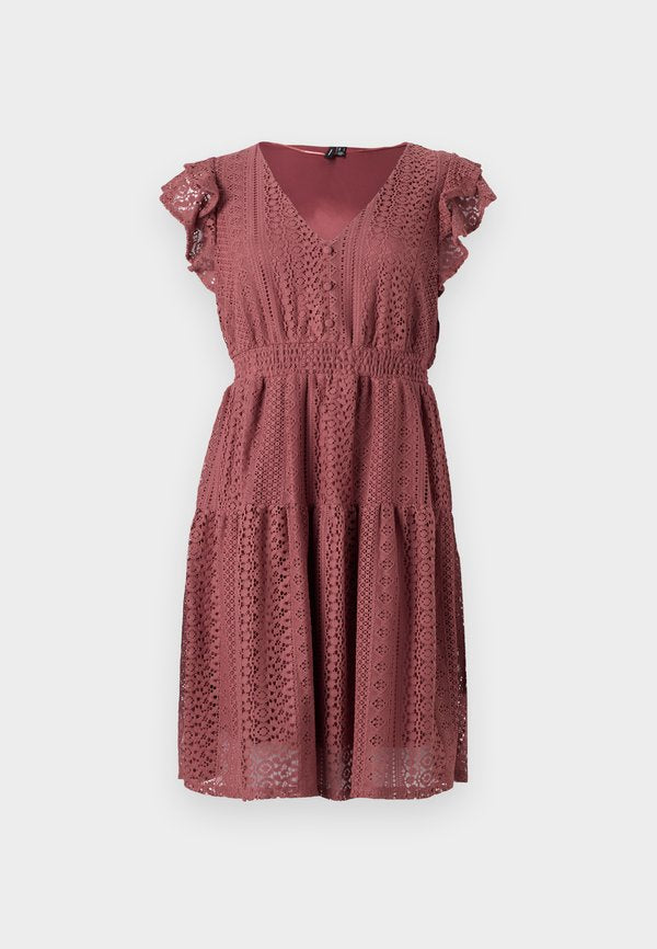 Vero Moda Lace VMHONEY Short - Day dress - rose brown