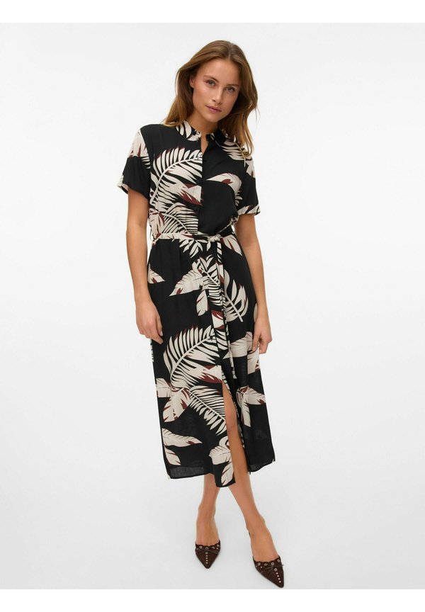 Vero Moda VMEASY JOY LONG SHIRT DRESS - Maxi dress - black