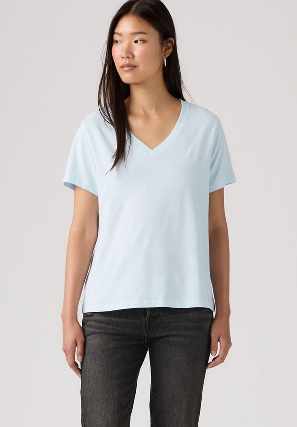 Levi's® FAVORITE V-NECK HM PEACOAT - Print T-shirt - classic peacoat blue – country air