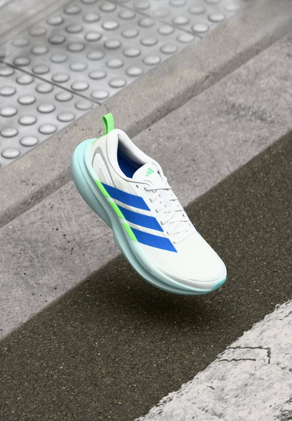 adidas Performance SUPERNOVA GLIDE M UNISEX - Road running shoes - footwear white/blue/lime burst