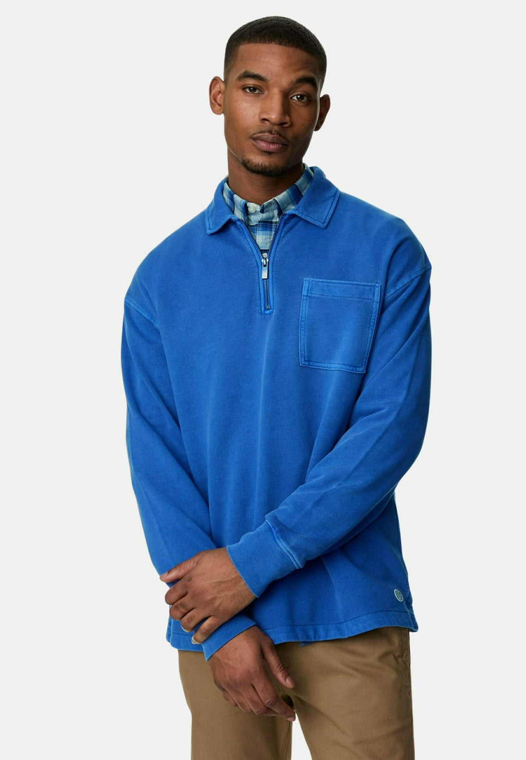 Marks & Spencer PURE COTTON HALF ZIP