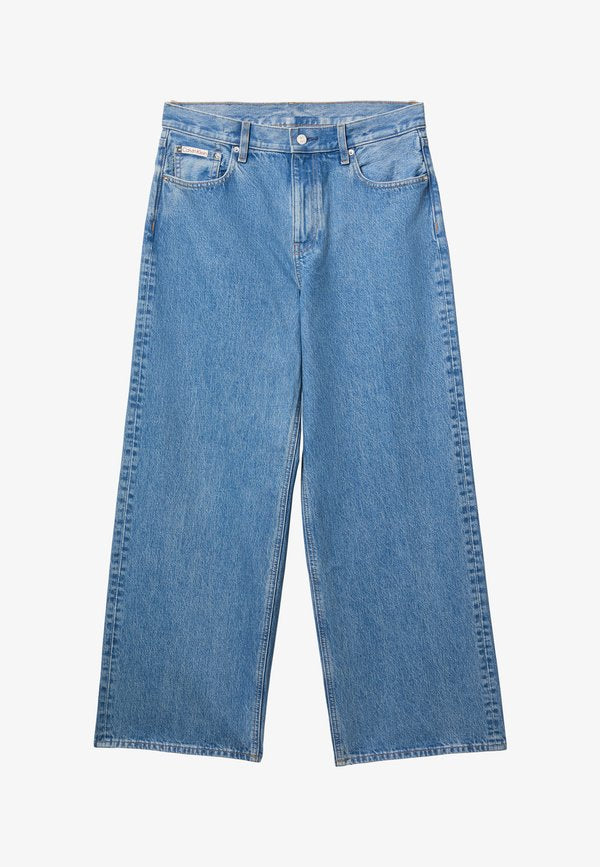 Calvin Klein Jeans LOW RISE - Wide Leg - coastal blue