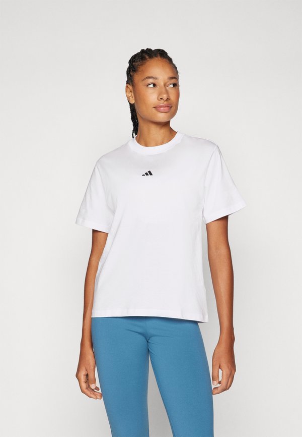 adidas Sportswear ESSENTIALS SMALL LOGO - Basic T-shirt - white/black