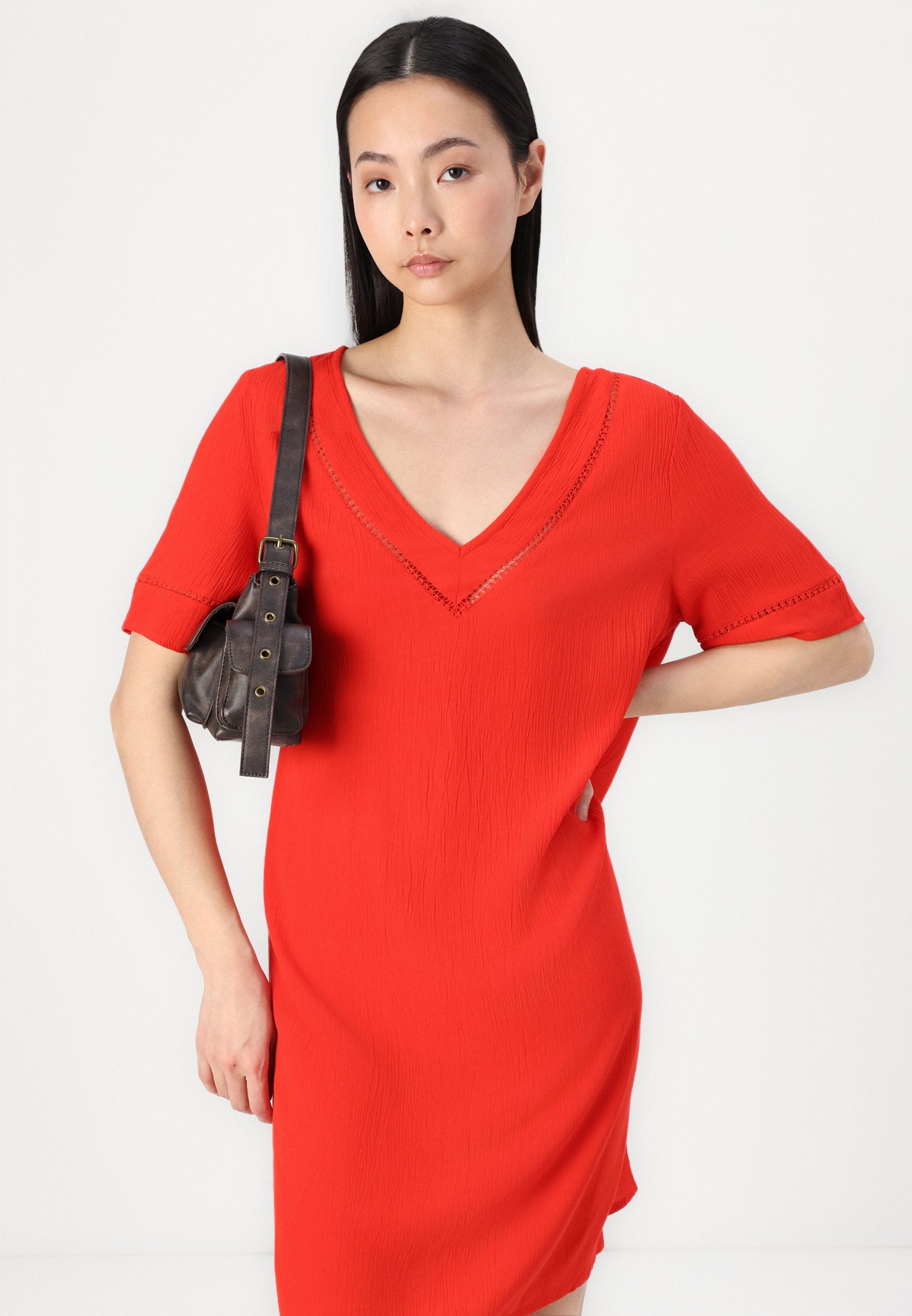 VILA VIMESA DETAIL V NECK DRESS