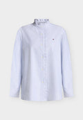 Tommy Hilfiger OXFORD RUFFLES RELAXED LS SHIRT - Button-down blouse - mid blue