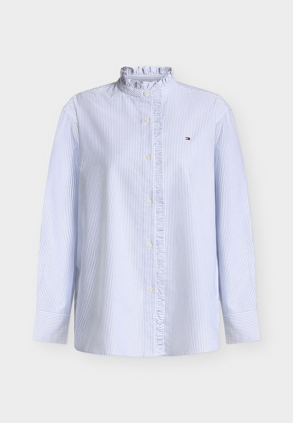 Tommy Hilfiger OXFORD RUFFLES RELAXED LS SHIRT - Button-down blouse - mid blue