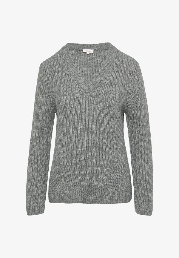 s.Oliver MIT V NECK - Jumper - graphit