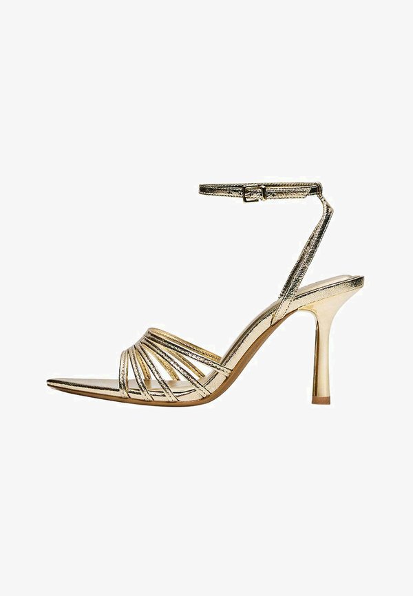 Bershka WITH ANKLE STRAP - High heeled sandals - gold-coloured