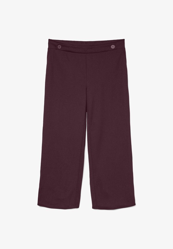 Vero Moda Curve VMCLIVA HW WIDE PANT CUR NOOS - Trousers - winetasting