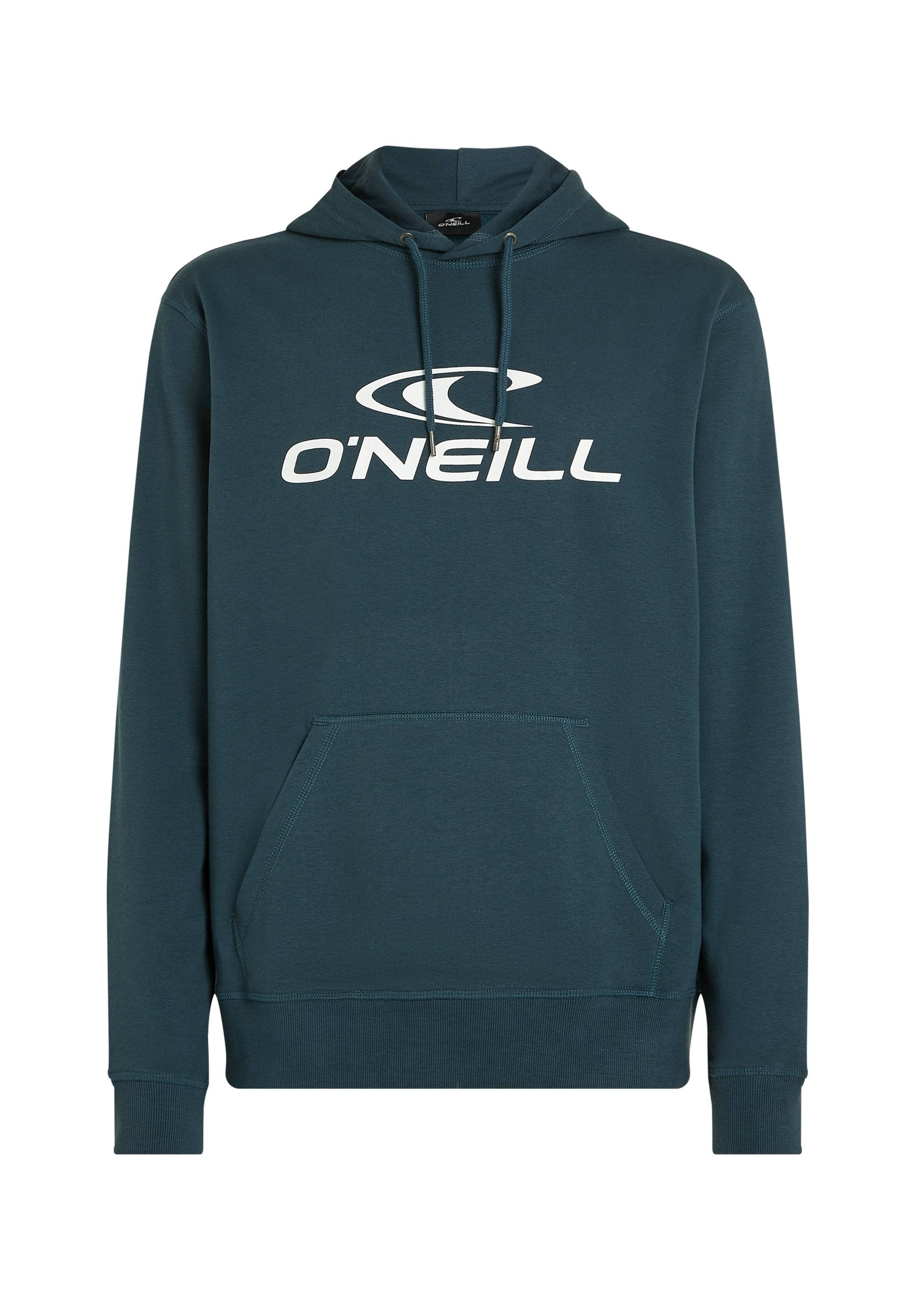Kapuzensweatshirt in Teal mit einer Kängurutasche. Mit weißem "O'Neill"-Logo und Zugbändern. Weicher, strukturierter Stoff mit gerippten Bündchen.