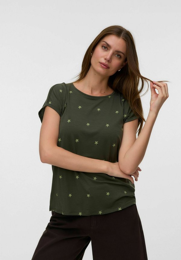Vero Moda VMAVA SS TOP MULTI AOP NOOS - Print T-shirt - forest night