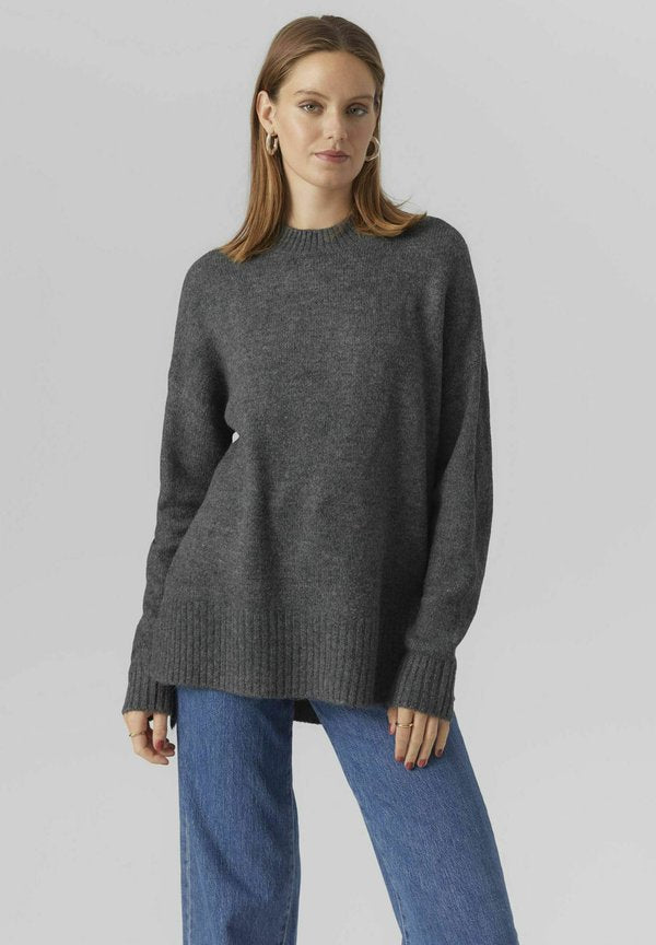 Vero Moda Knitted VMLEFILE Knitted - Jumper - Medium Grey Melange