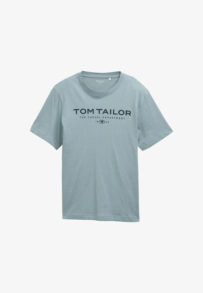 TOM TAILOR Print T-shirt - grey mint