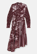 Erdem LONG SLEEVE ASYMETRICAL DRESS WITH TIERED HEM