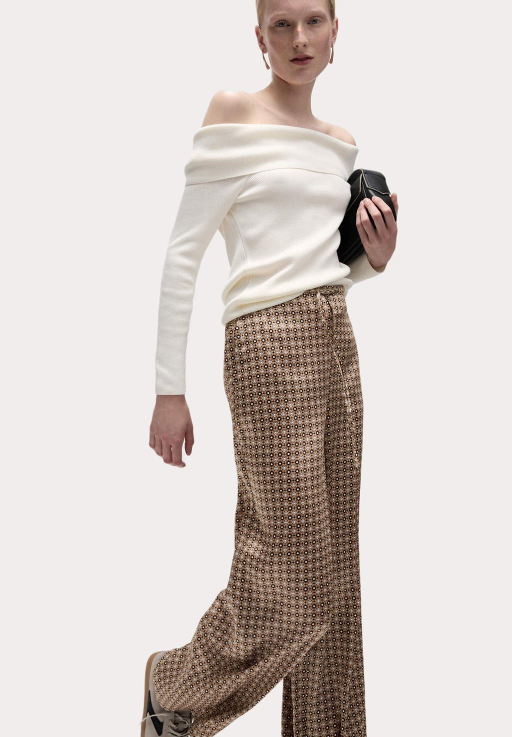 Marks & Spencer GEOMETRIC DRAWSTRING WIDE LEG