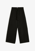 Bershka BONDED WIDE LEG - TRACKSUIT BOTTOMS - Tracksuit bottoms - black