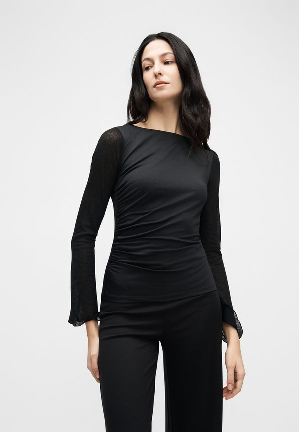 Anna Field TOP WITH STRUCTURED MESH SLEEVES