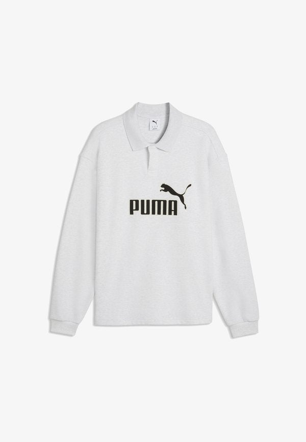 Puma ESSENTIALS ELEVATED NO. 1 RELAXED POLO - Long sleeved top - white glow heather