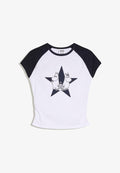 Bershka Print T-shirt - white