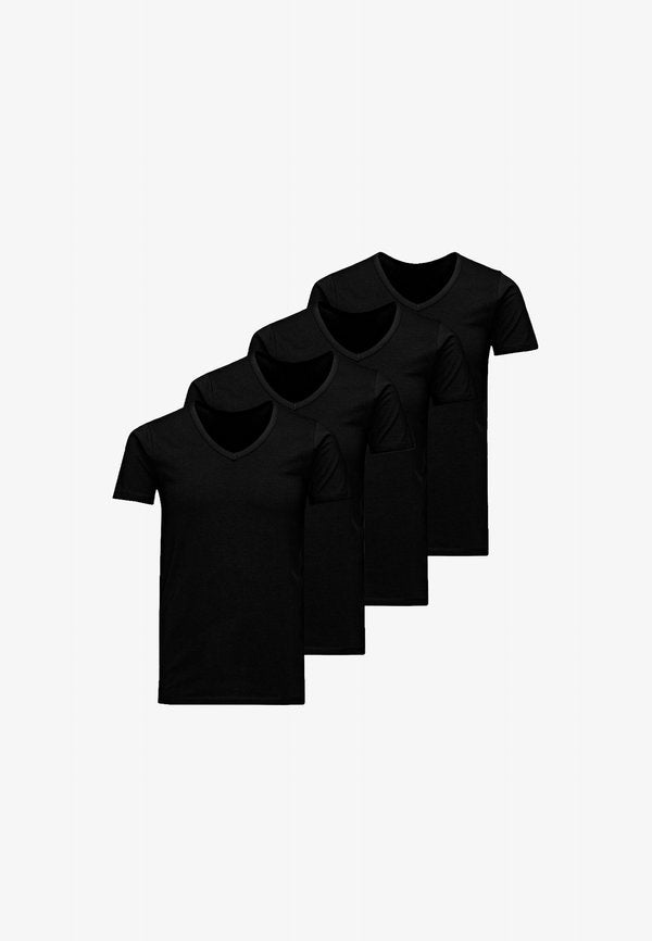 Jack & Jones 4ER PACK KURZARM - Undershirt - schwarz