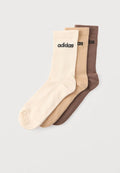 adidas Performance LINEAR CREW SOCKS CUSHIONED SOCKS UNISEX 3 PAIR PACK - Socks - brown/magic beige/earth strata