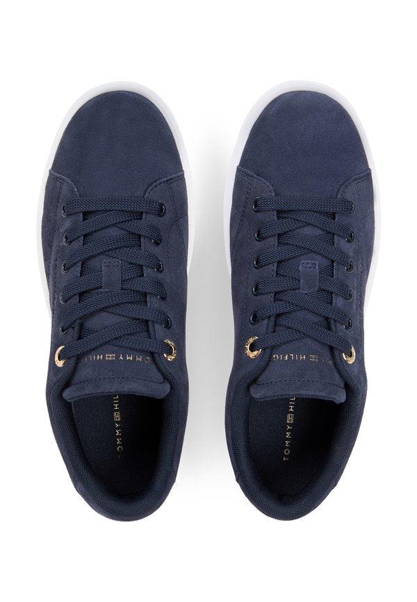 Tommy Hilfiger SUEDE METALLIC LOGO CUPSOLE TRAINERS