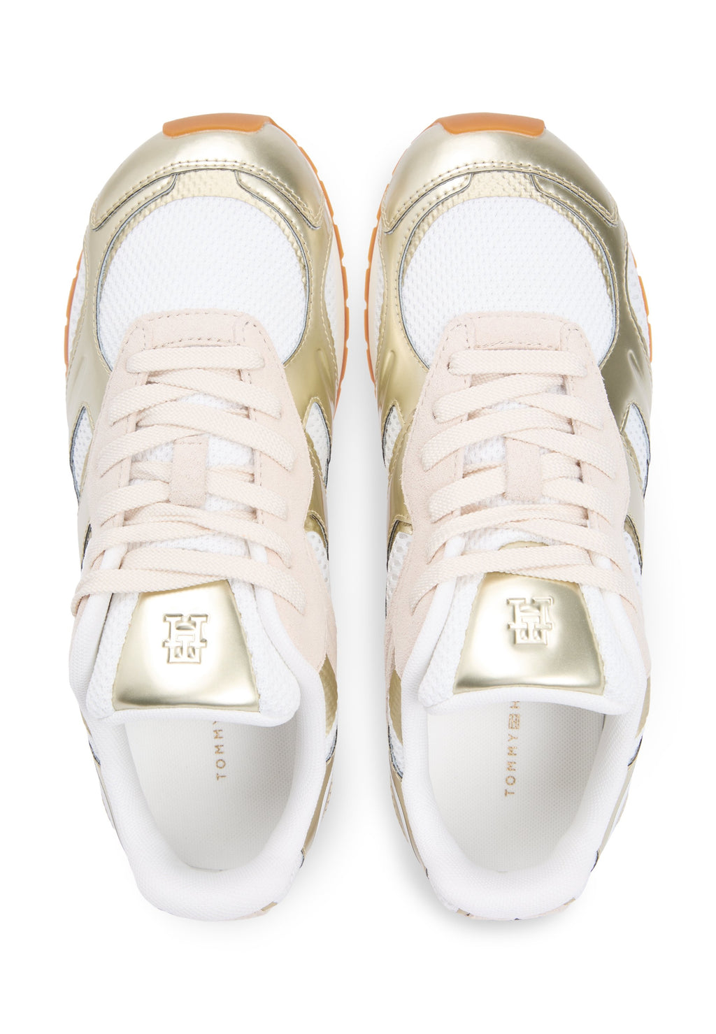 MIXED TEXTURE METALLIC TRAINERS WITH LEATHER Media 4