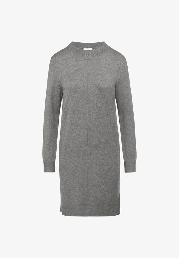 s.Oliver MIT CREWNECK UND PINTUCKS - Jumper dress - graphit