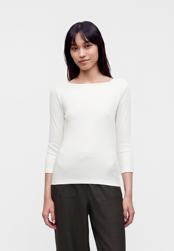 Vero Moda VMCHLOE PANDA BOATNECK - Long sleeved top - snow white
