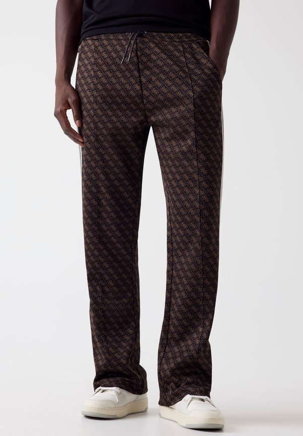 Guess REGULAR FIT LOGO - Tracksuit bottoms - mehrfarbig braun