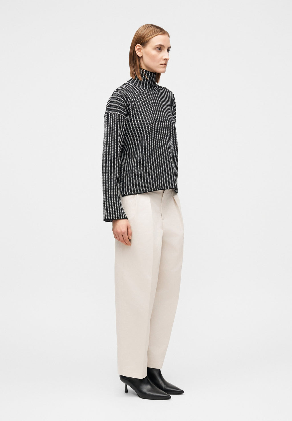 Proenza Schouler White Label ELYSIA SWEATER IN LADDER STRIPE