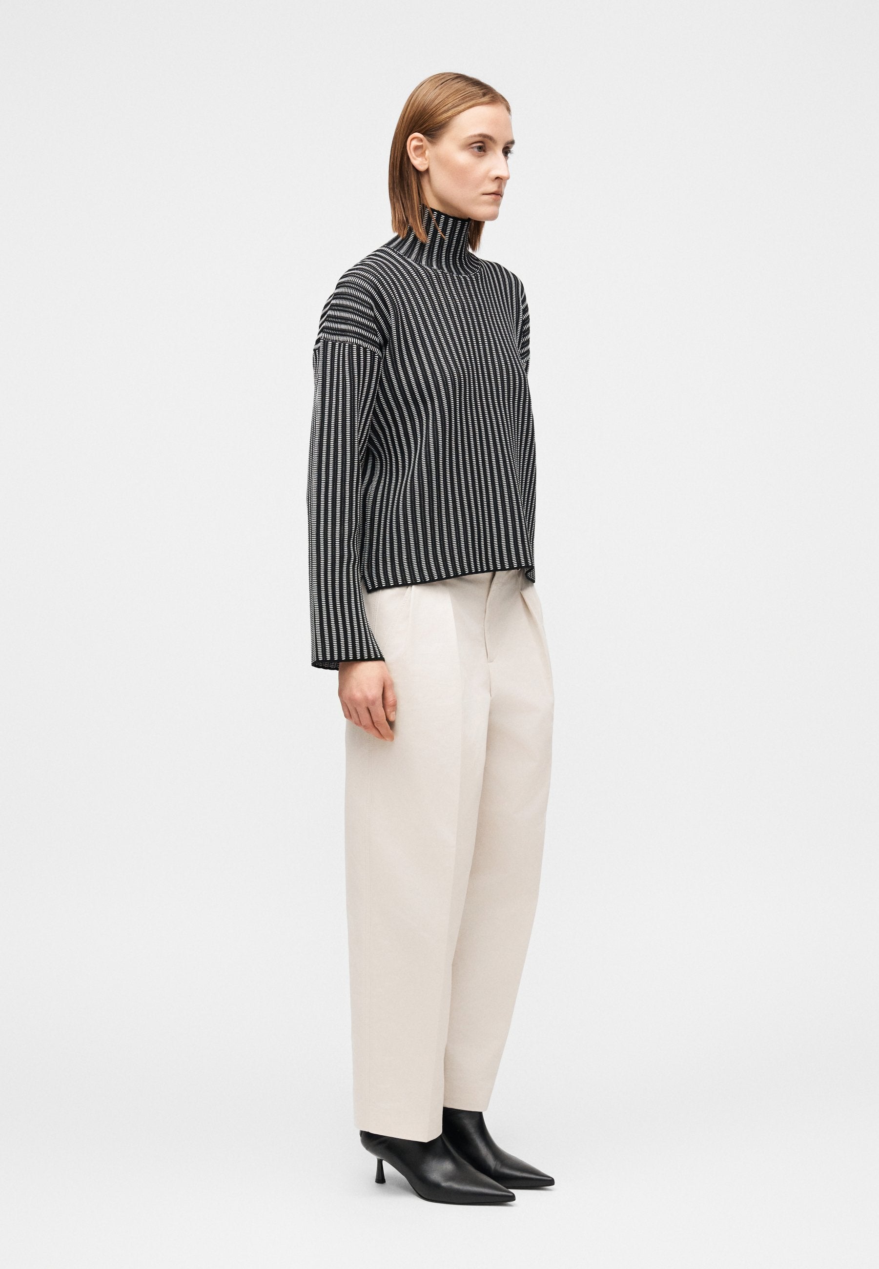 Proenza Schouler White Label ELYSIA SWEATER IN LADDER STRIPE