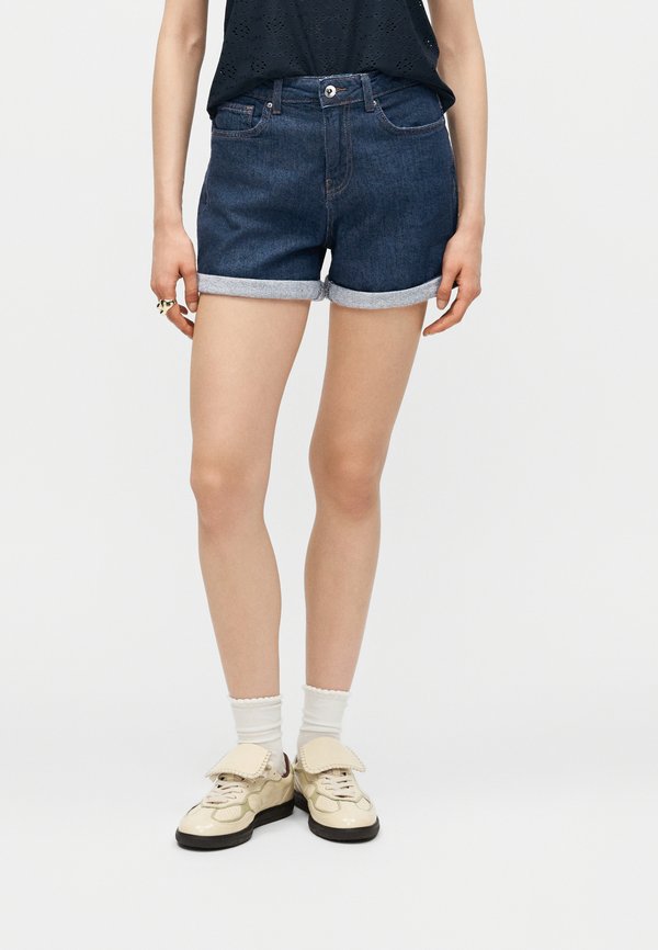 ONLY Denim ONLJOSEPHINE High waist Regular Fit - Denim shorts - dark blue denim