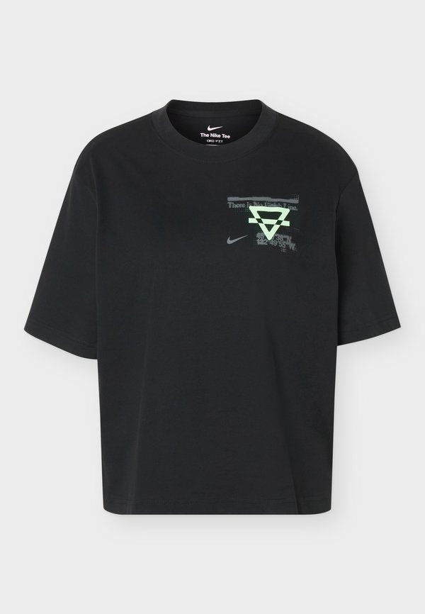 Nike Performance SWIFT TEE - Sports T-shirt - black/illusion green