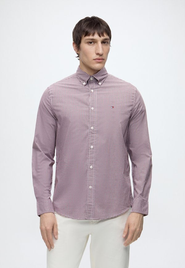 Tommy Hilfiger FLEX POPLIN GINGHAM RF SHIRT - Shirt - burgundy / check