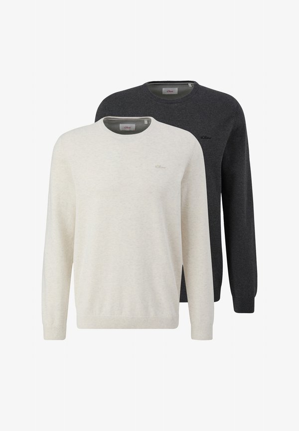 s.Oliver S.OLIVER 2 PACK - Jumper - weiß dunkelgrau