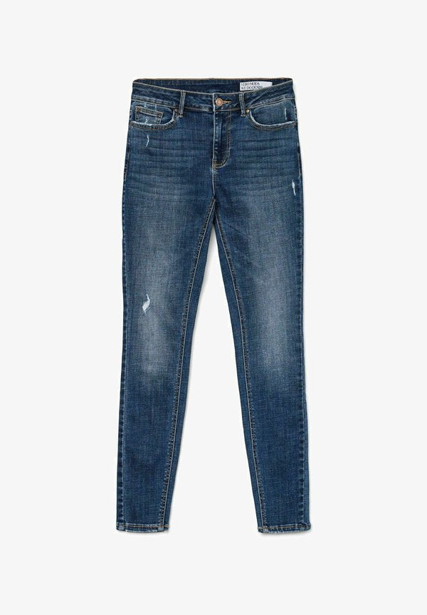 Vero Moda Skinny fit VMFLASH Mid rise - Jeans Skinny Fit - dark blue denim