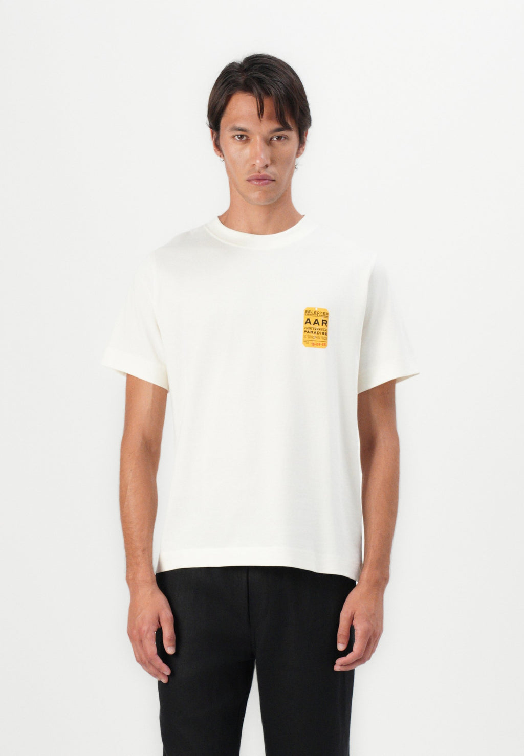 Selected crewneck regular fit printed