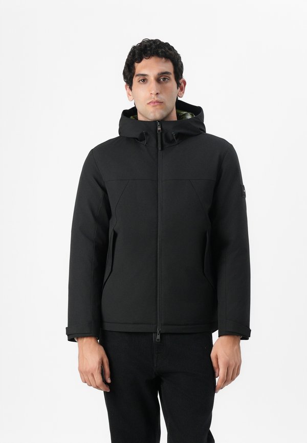 Tommy Hilfiger TECH HOODED SHORT PADDED JACKET - Waterproof jacket - black