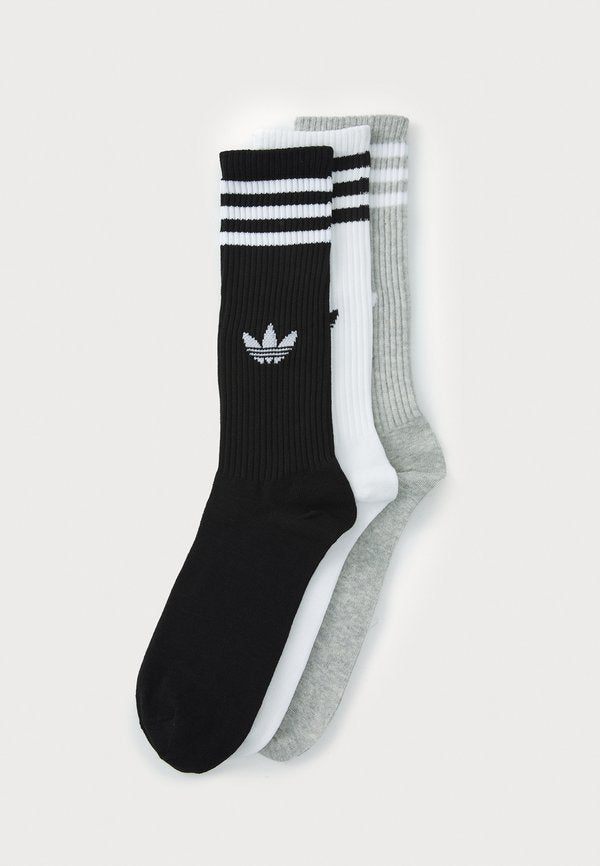 adidas Originals HIGH UNISEX 3 PACK - Socks - white/medium grey heather/black