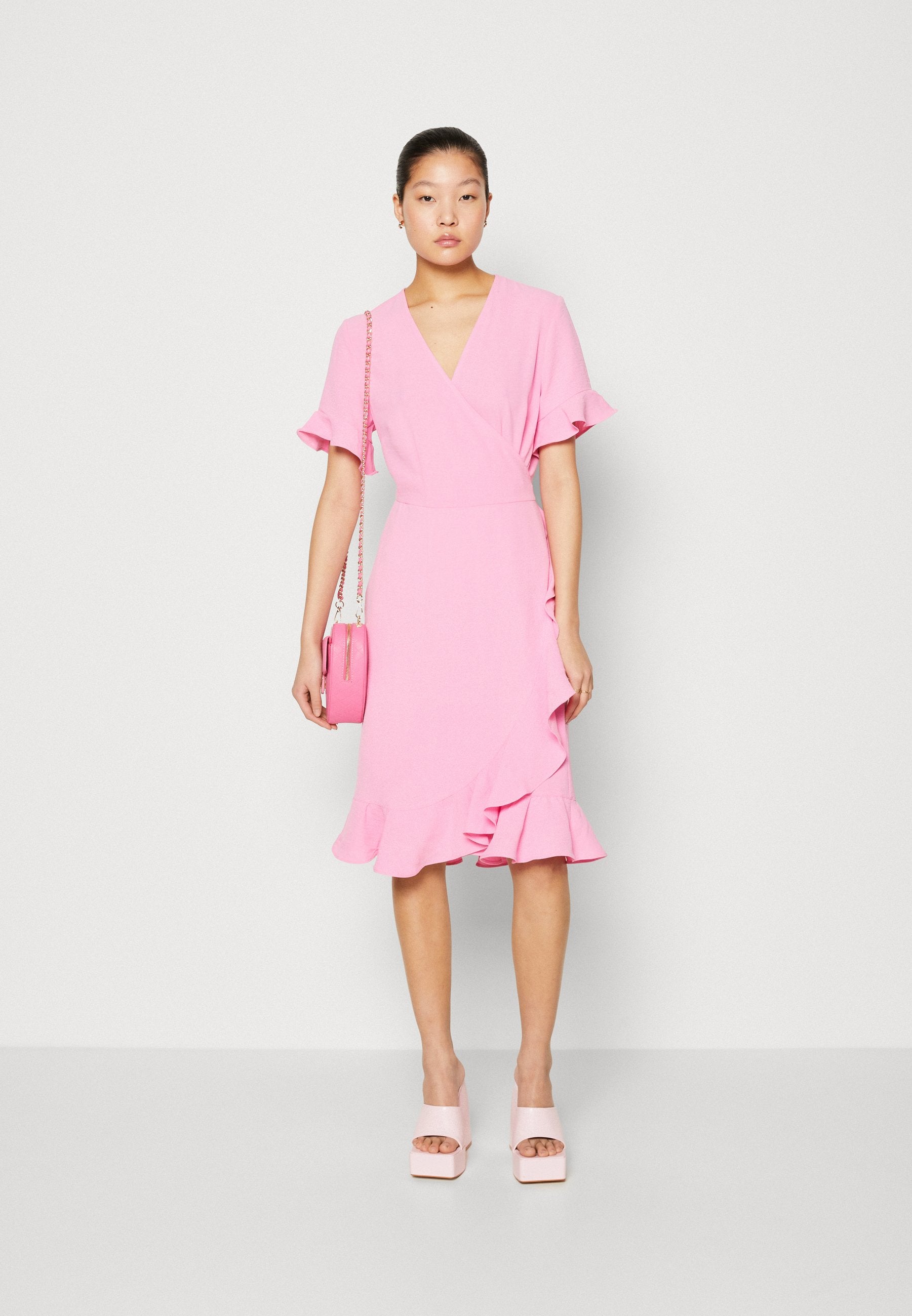 ONLY ONLMETTE WRAP FRILL DRESS