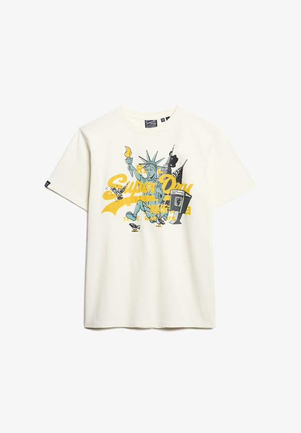 Superdry & Co NEW YORK GRAPHIC - Print T-shirt - off white