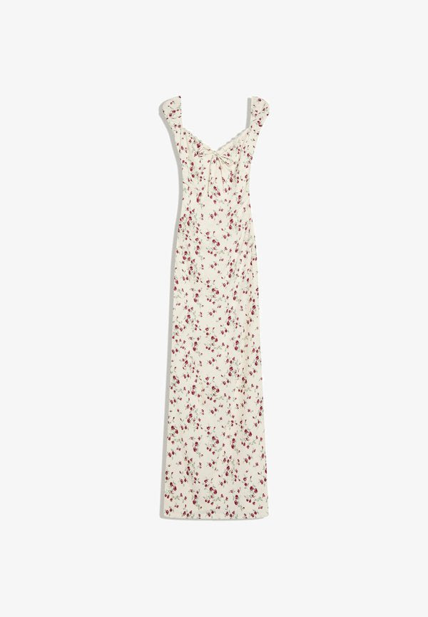 Bershka LACE CRINKLE MIDI DRESS 01250727 - Shift dress - beige