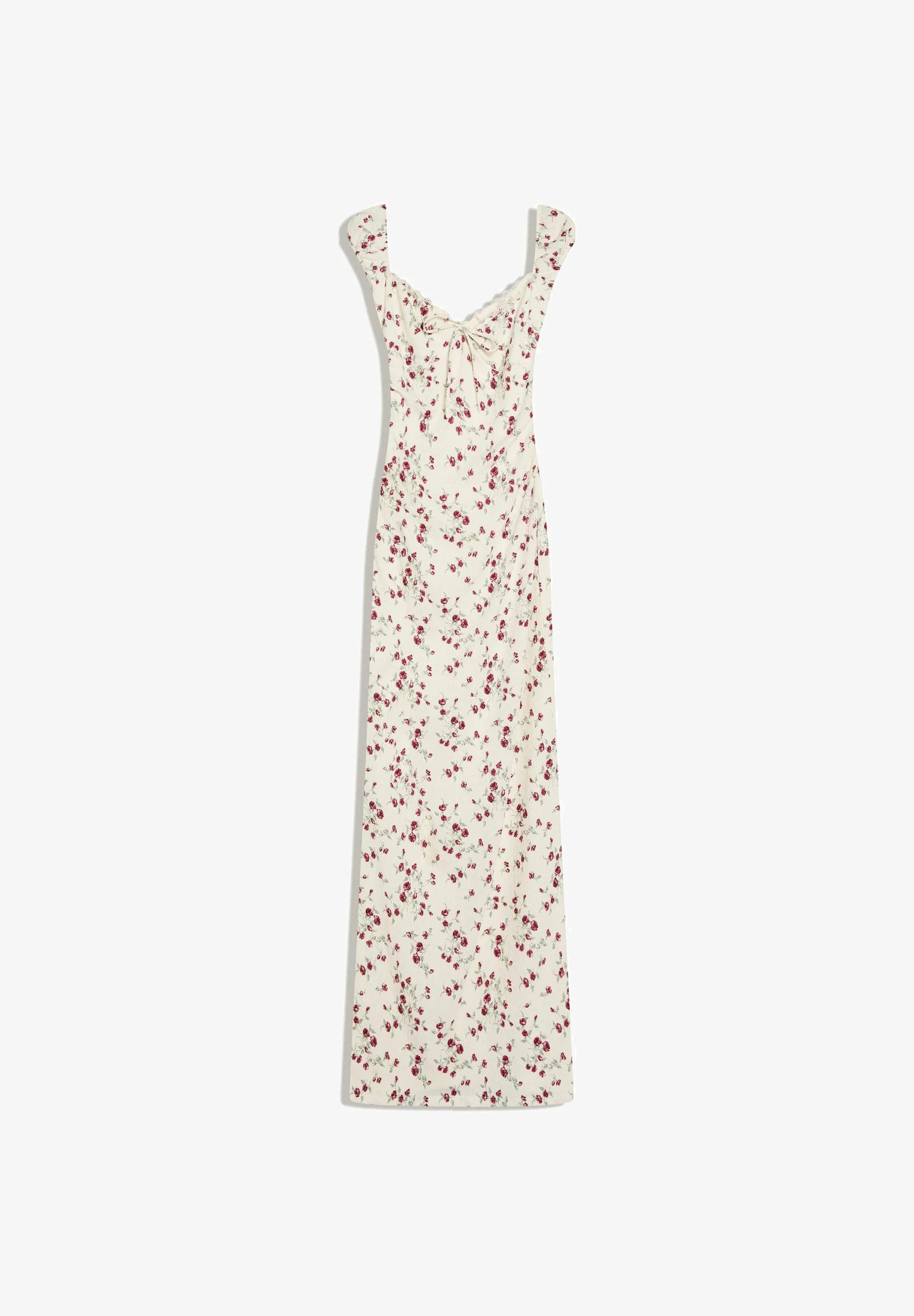 Bershka LACE CRINKLE MIDI DRESS