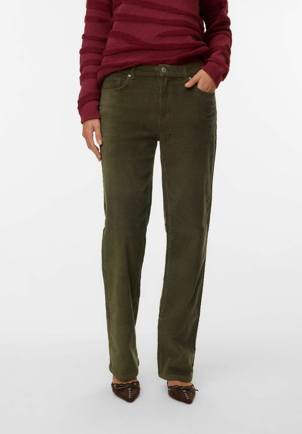 Vero Moda Wide leg VMMELISA Mid rise - Trousers - grape leaf