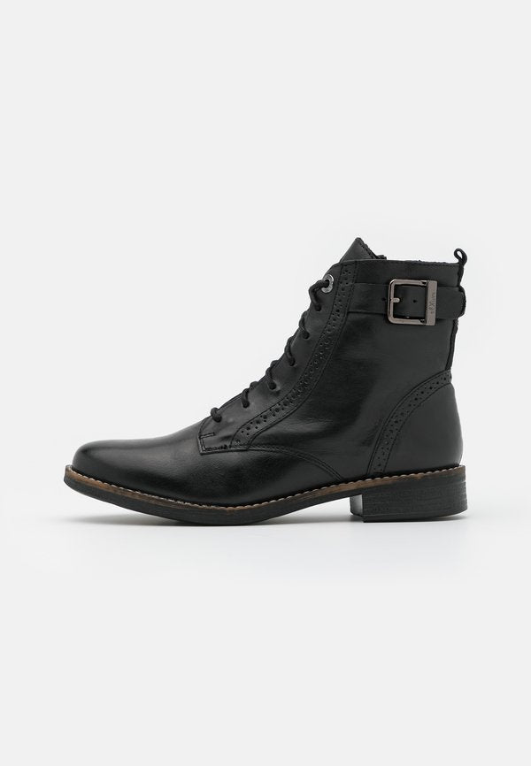 s.Oliver Lace-up ankle boots - black