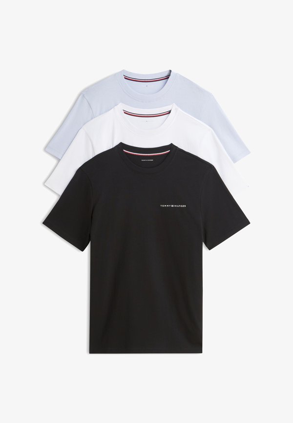 Tommy Hilfiger 3 PACK TEE - Pyjama top - white/black/light blue