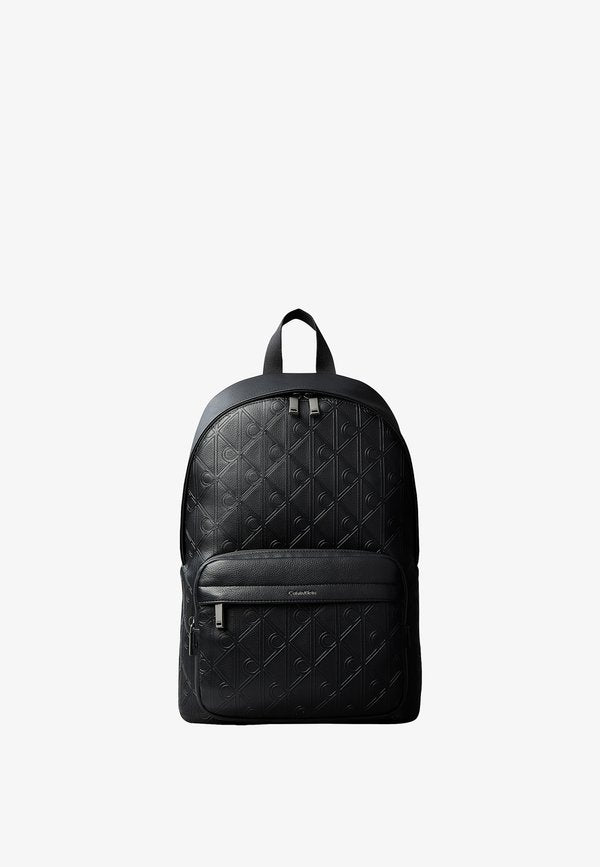 Calvin Klein CALVIN KLEIN EMBOSSED EMBLEM LOGO TROLLEY BACKPACK - Rucksack - black