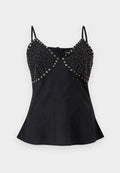 Vero Moda VMHEATHER DETAIL V NECK - Blouse - black