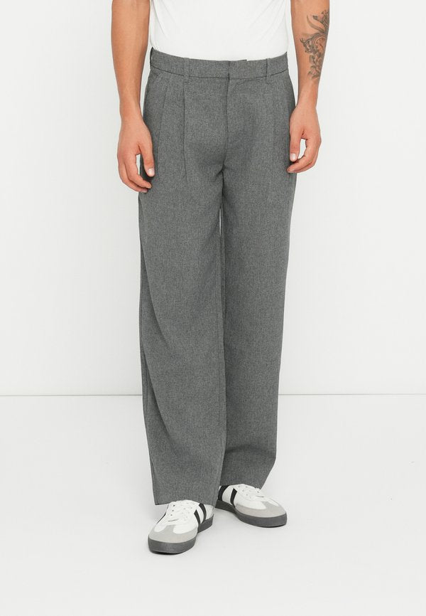 Jack & Jones Classic Wide Leg Fit - Trousers - dark grey melange